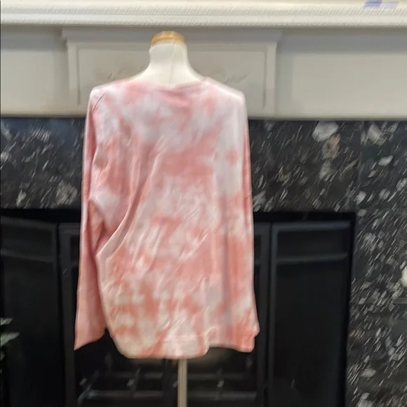 Time and Tru Pink and White Long Sleeve Boxy Sweatshirt - Picture 10 of 10